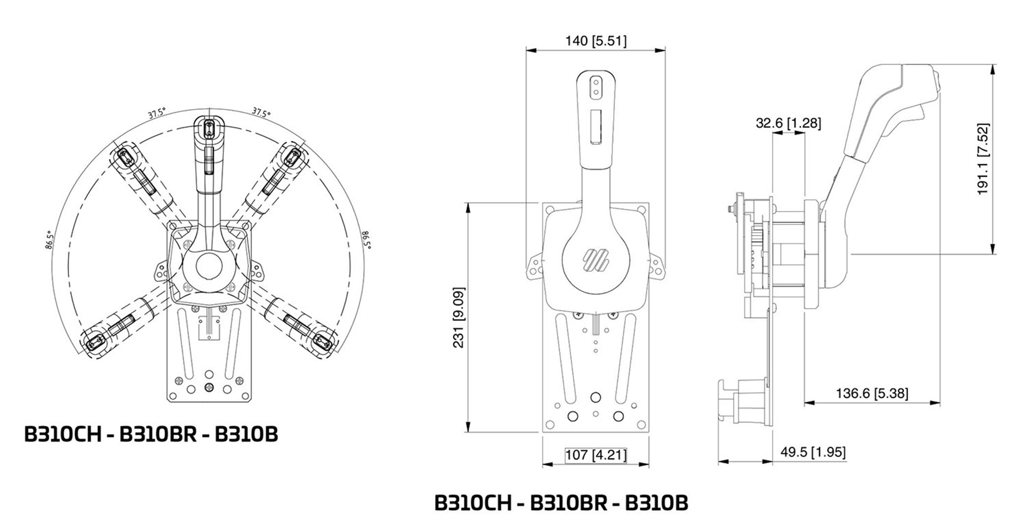 B310BR 41788 F Single Lever Side Mount Control Specifications