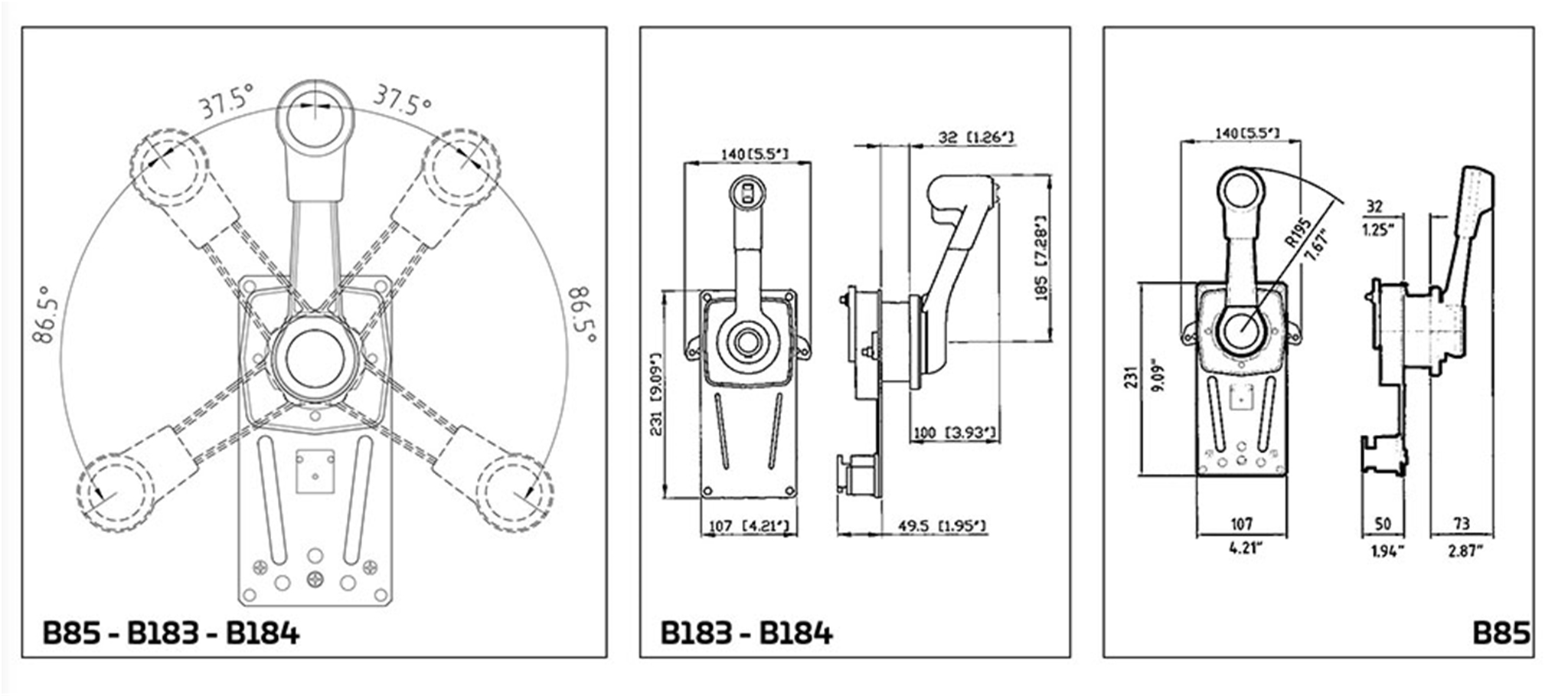 B85 35682 I Single Lever Side Mount Controls Specifications