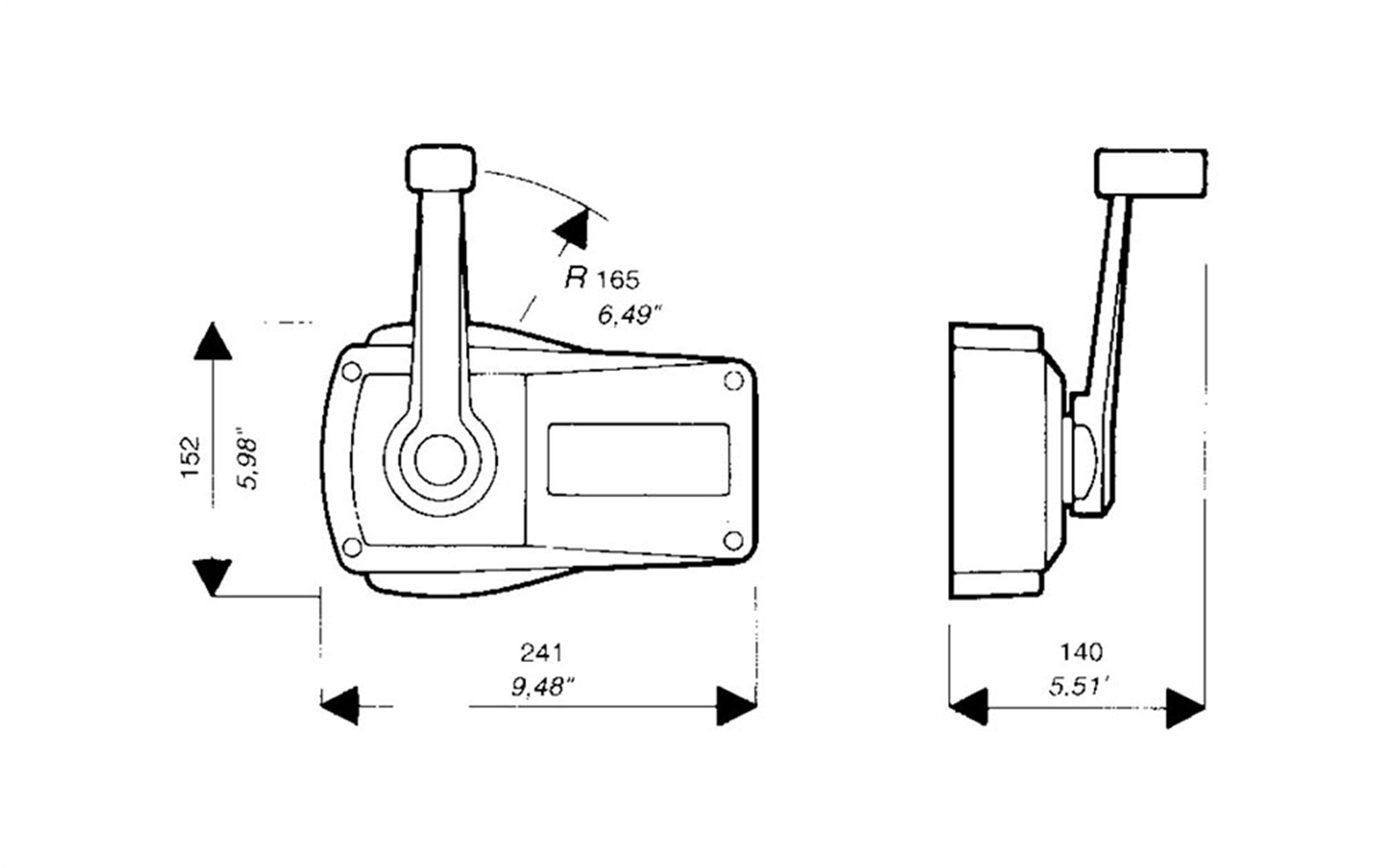 B89 36151 G Single Lever Side Mount Controls White