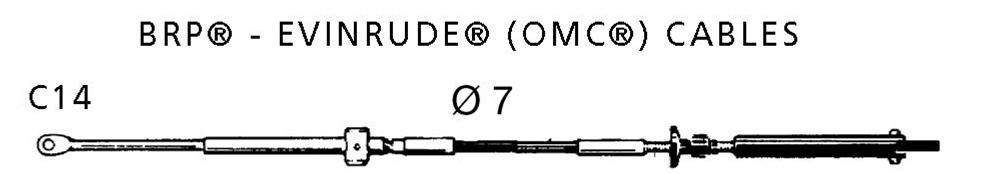 C14 BRP Johnson 1979 Newer Mechanical Boat Engine Control Cable