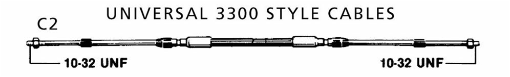 C2 Mechanical 3300 series Boat Control Cable