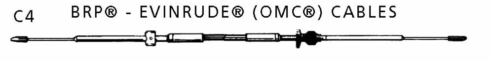C4 Mechanical Johnson Pre 1979 OMC 400 Series Boat Control Cable