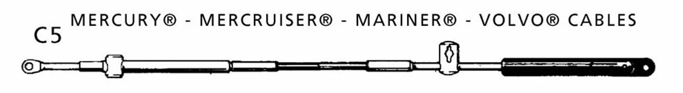C5 Mechanical Mercury Mercruiser 600A  Series Boat Control Cable