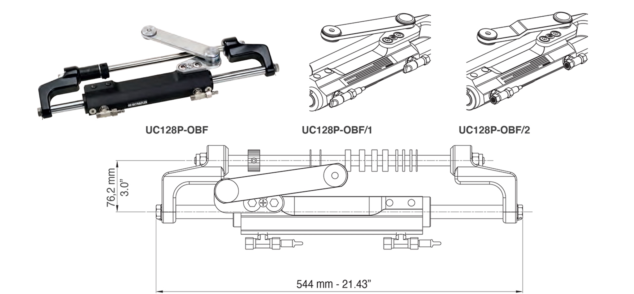 US128TS Hydraulic Outboard Steering Cylinder