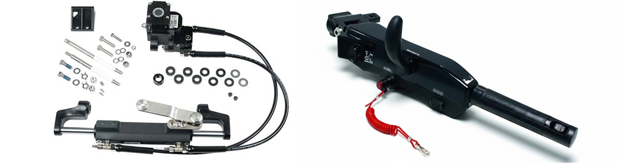 The ZTF T1 for Tohatsu® Outboards Tiller Steering Tohatsu Outboards ZTF Tiller Steering Systems