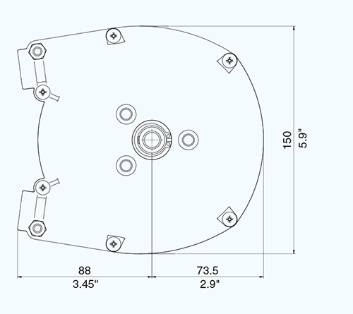 T93ZTF Helm Dimensions Back View