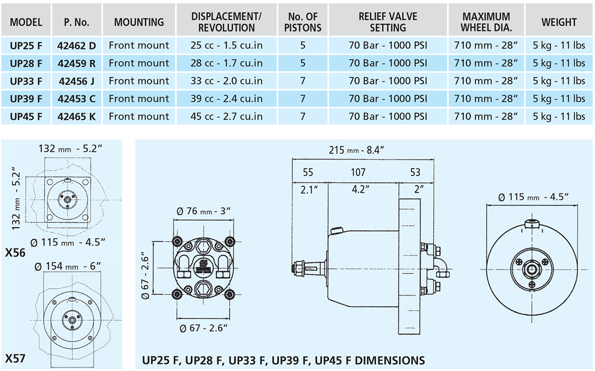 UP45FM 42465 K Hydraulic Boat Steering Helm Pump 