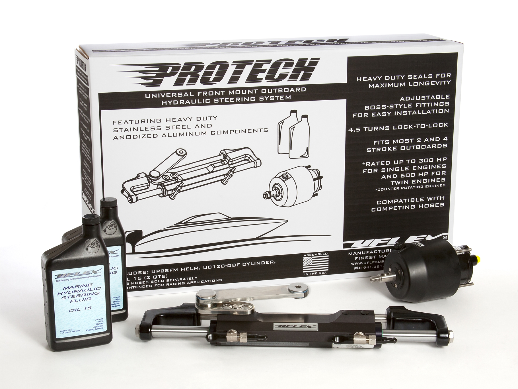Protech 1P Port Hydraulic Steering Package