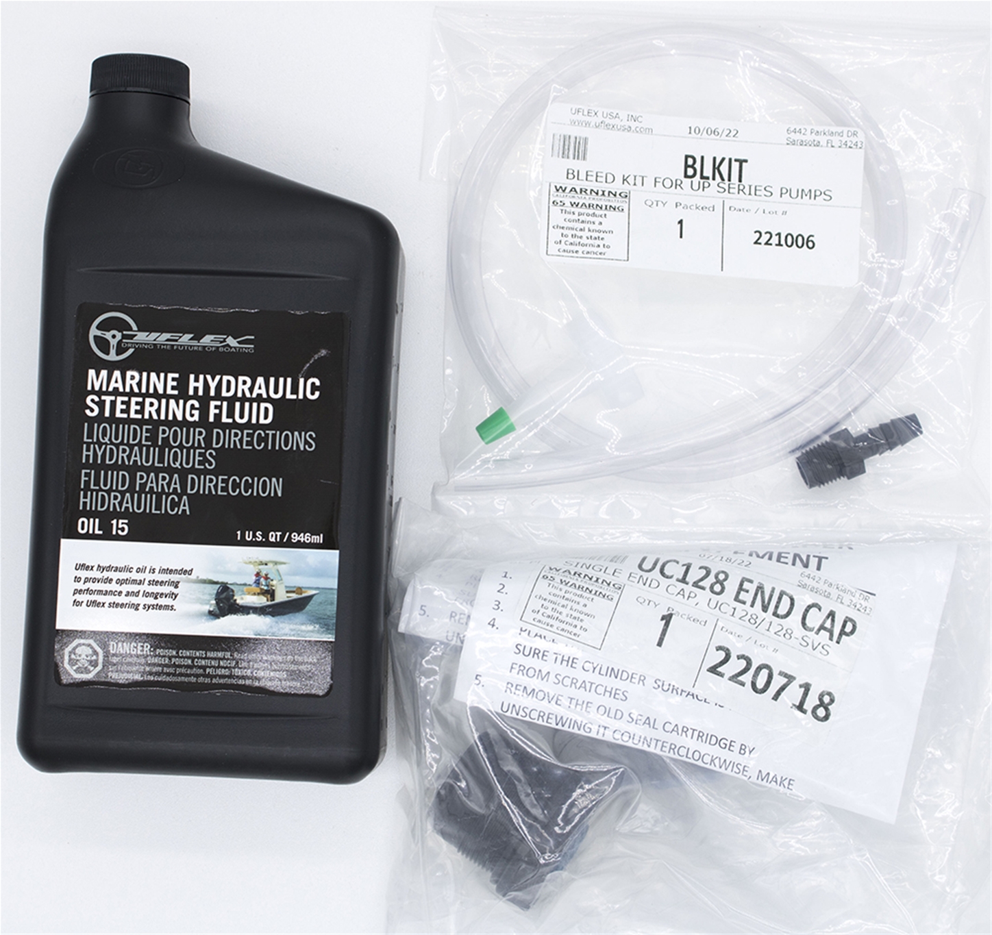UC128 Steering Cylinder End Cap Service Kit Complete